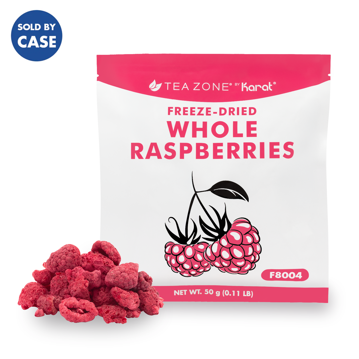 Tea Zone Freeze-Dried Raspberry, Whole - Case of 12 bags