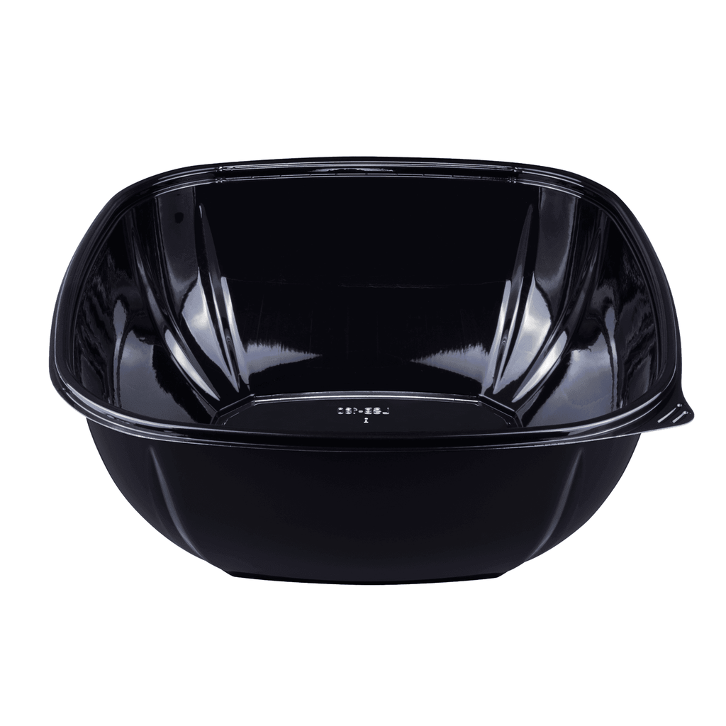 160 oz Black Salad Bowls with Lids