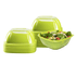 Green Karat 48oz PET Square Bowl stacked with salad