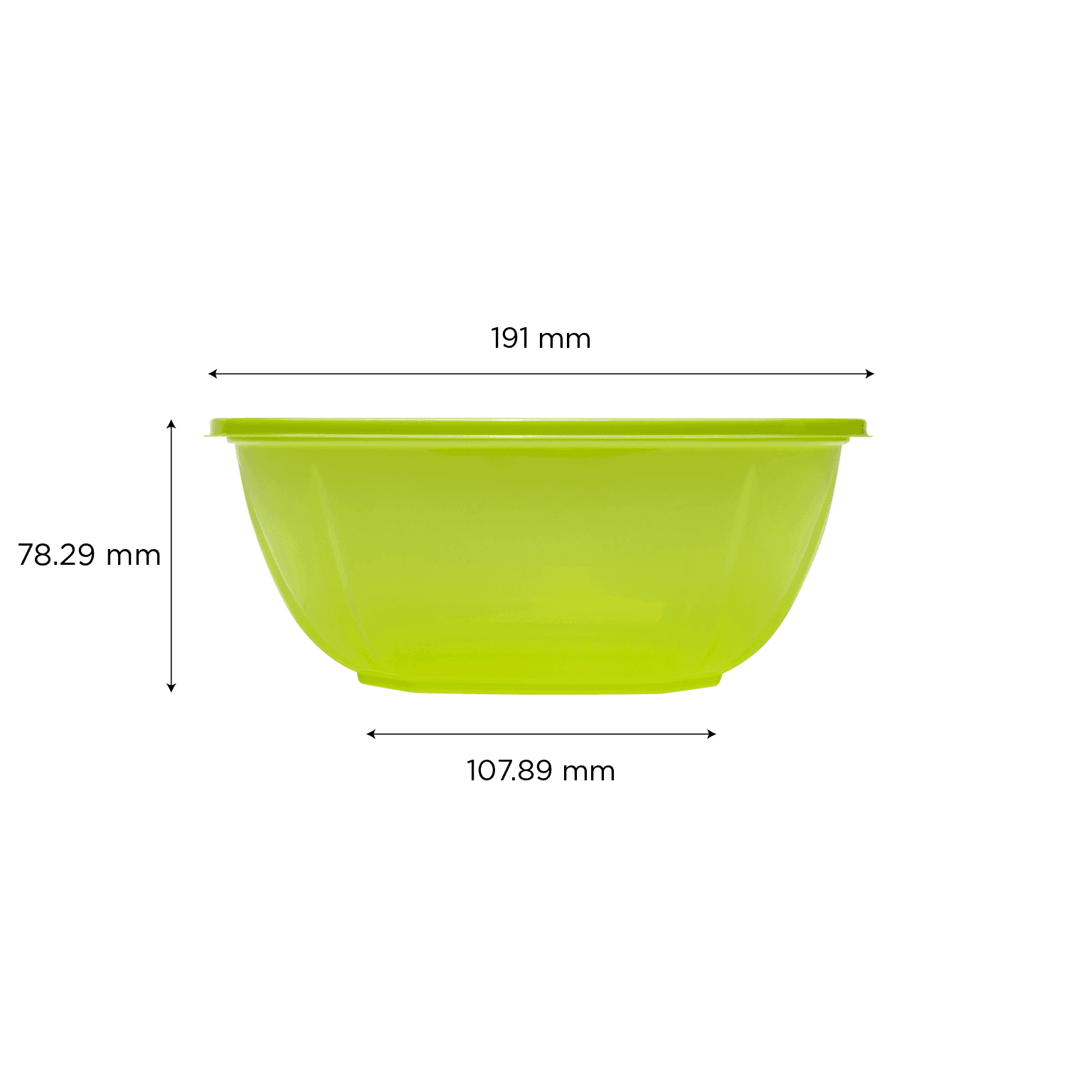 Green Karat 48oz PET Square Bowl dimensions