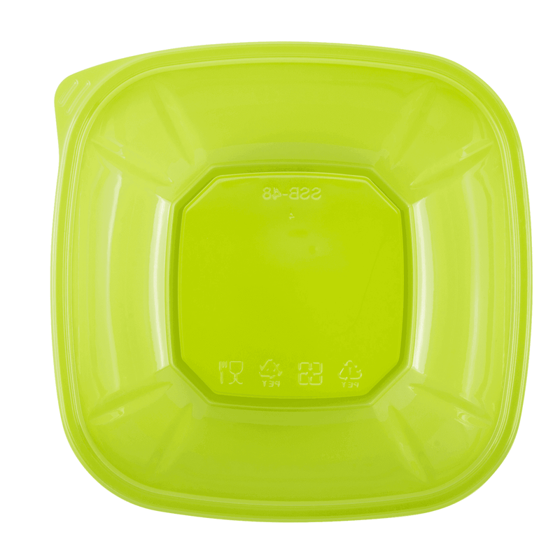 Karat 48oz PET Square Bowl, Green - 300 pcs