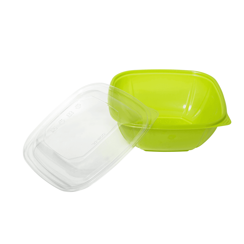 Karat 48oz PET Square Bowl, Green - 300 pcs