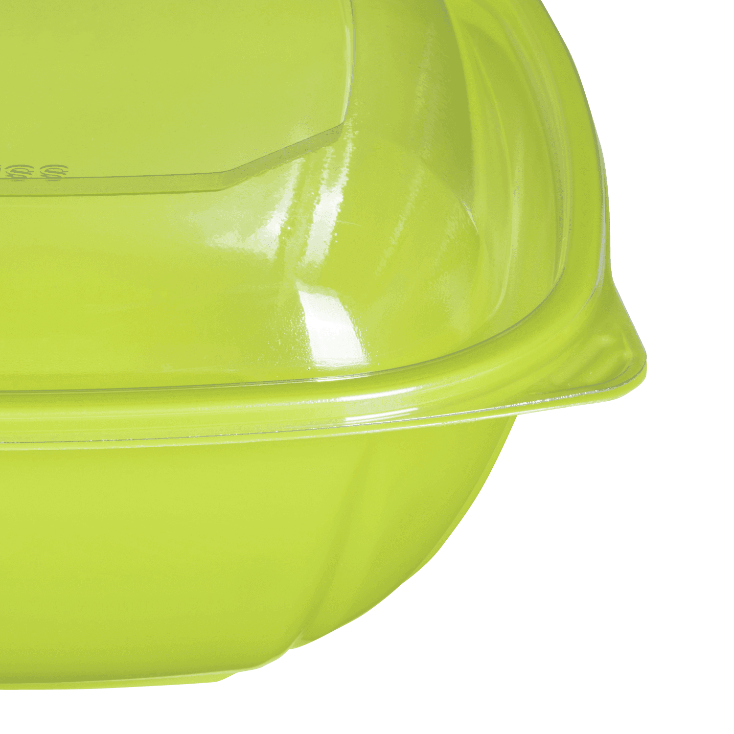 Green Karat 48oz PET Square Bowl with easy open tab