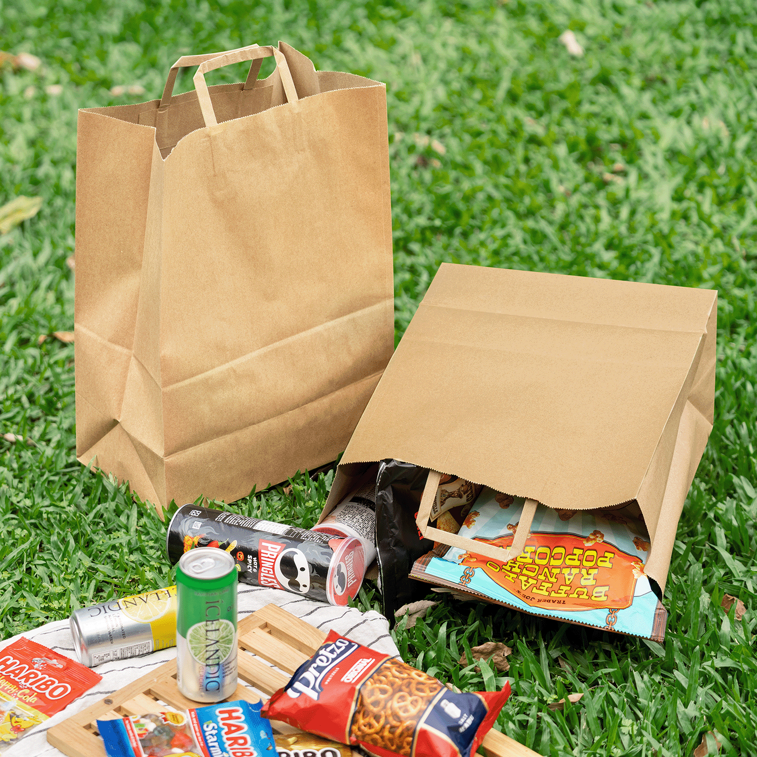 [300 ct] Paper Barrel Sack Bag with Flat Handle