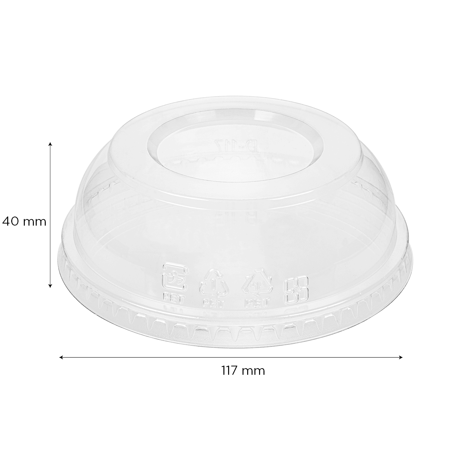 Karat PET Dome lid for 8-32oz PET Round Deli Container Measurements