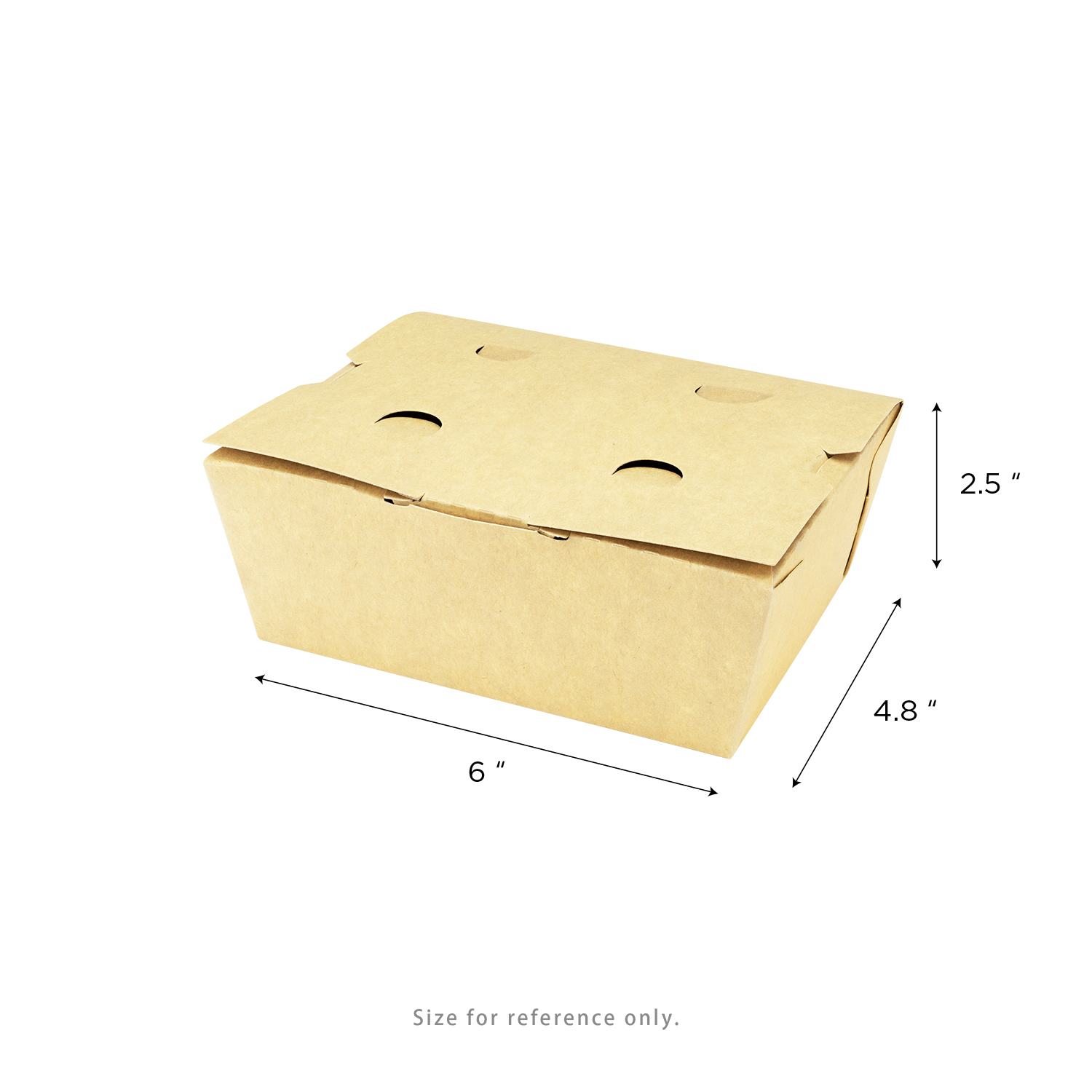 [300 ct] Paper Folding Take-Out Container | Vented Holes | 45 fl. oz | Kraft