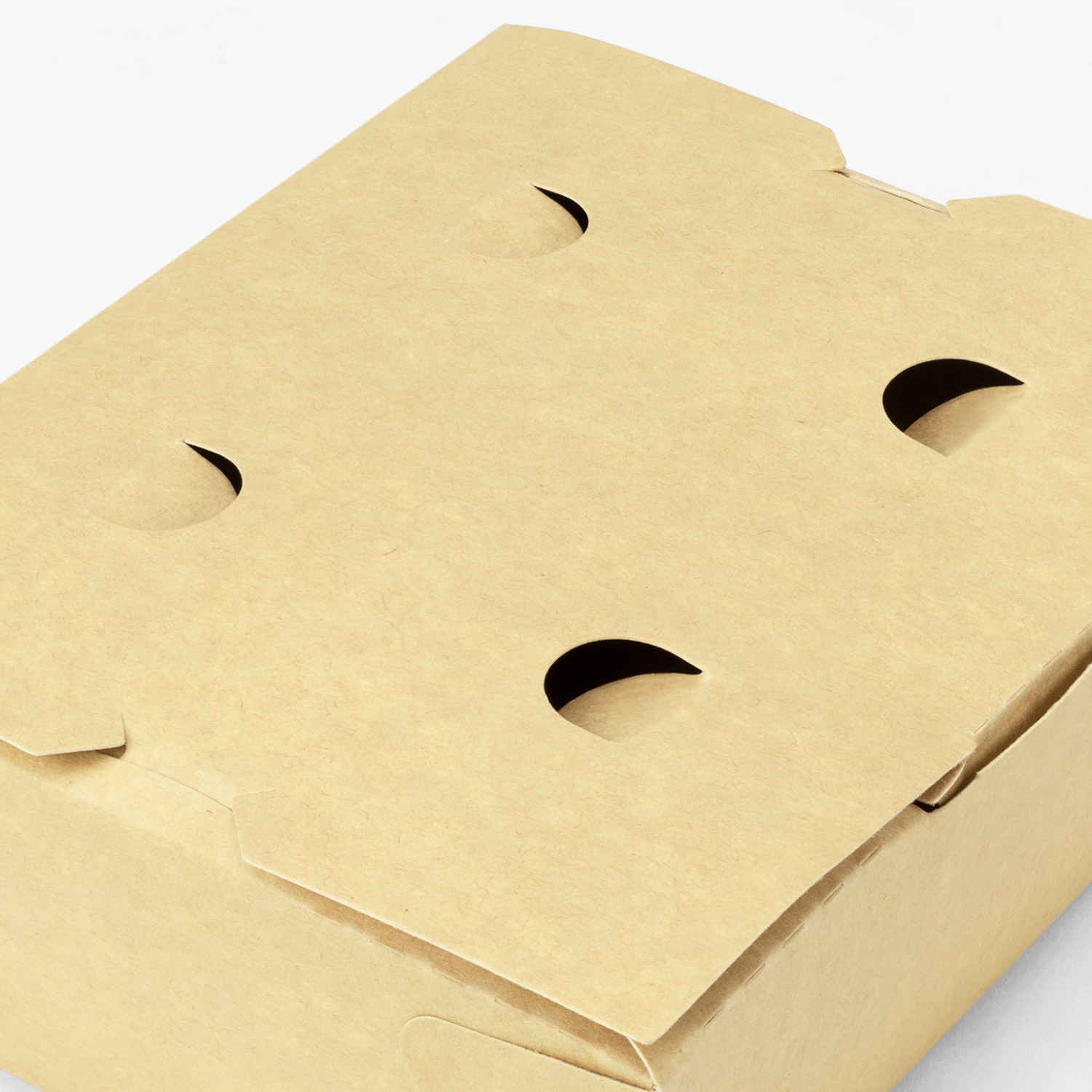 [300 ct] Paper Folding Take-Out Container | Vented Holes | 45 fl. oz | Kraft