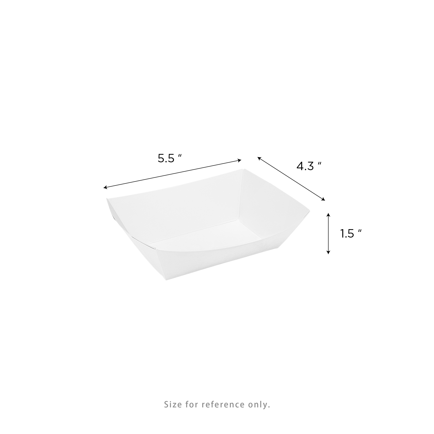 [1,000 ct] 1.0 lb Food Tray | White