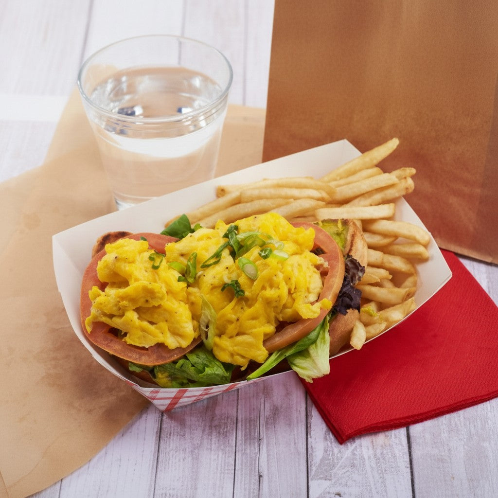 [500 ct] 3.0 lb Food Tray | Shepherd's Check Red Pattern