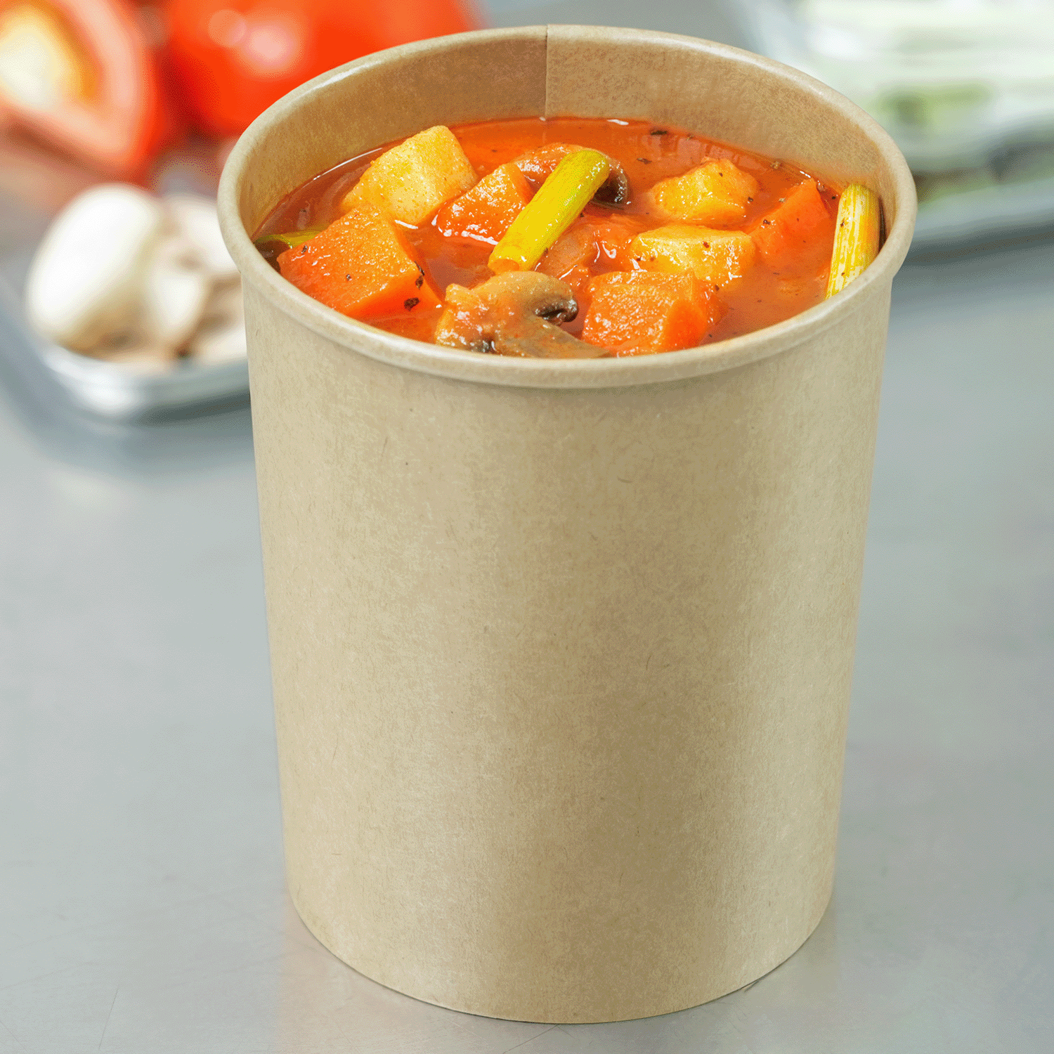 Karat 32oz Gourmet Paper Food Container, Kraft (115mm) - 500 pcs