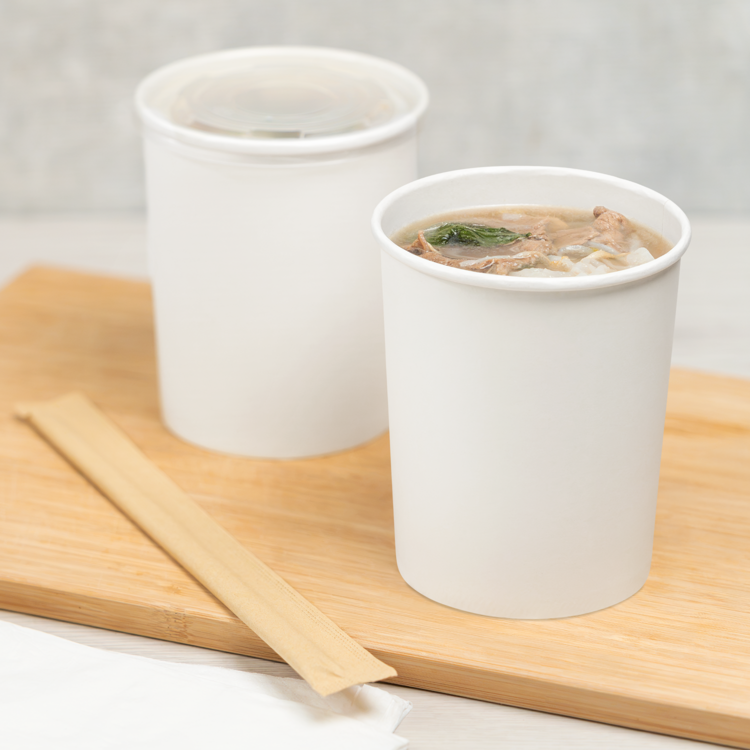 [500 ct] 32 oz Gourmet Paper Food Container | White | 115 mm
