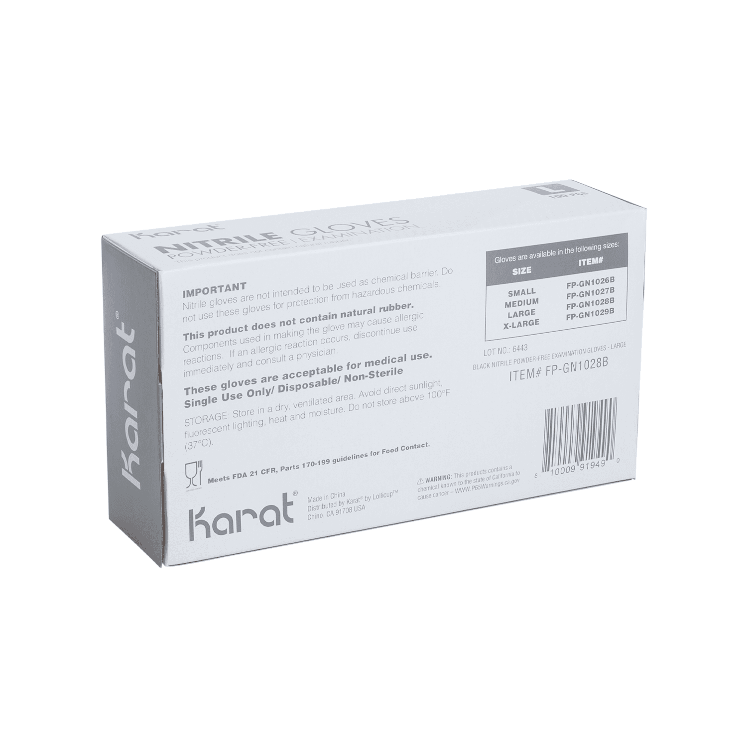 [1,000 ct] Nitrile Gloves | Latex-Free | Powder-Free | Black | Large