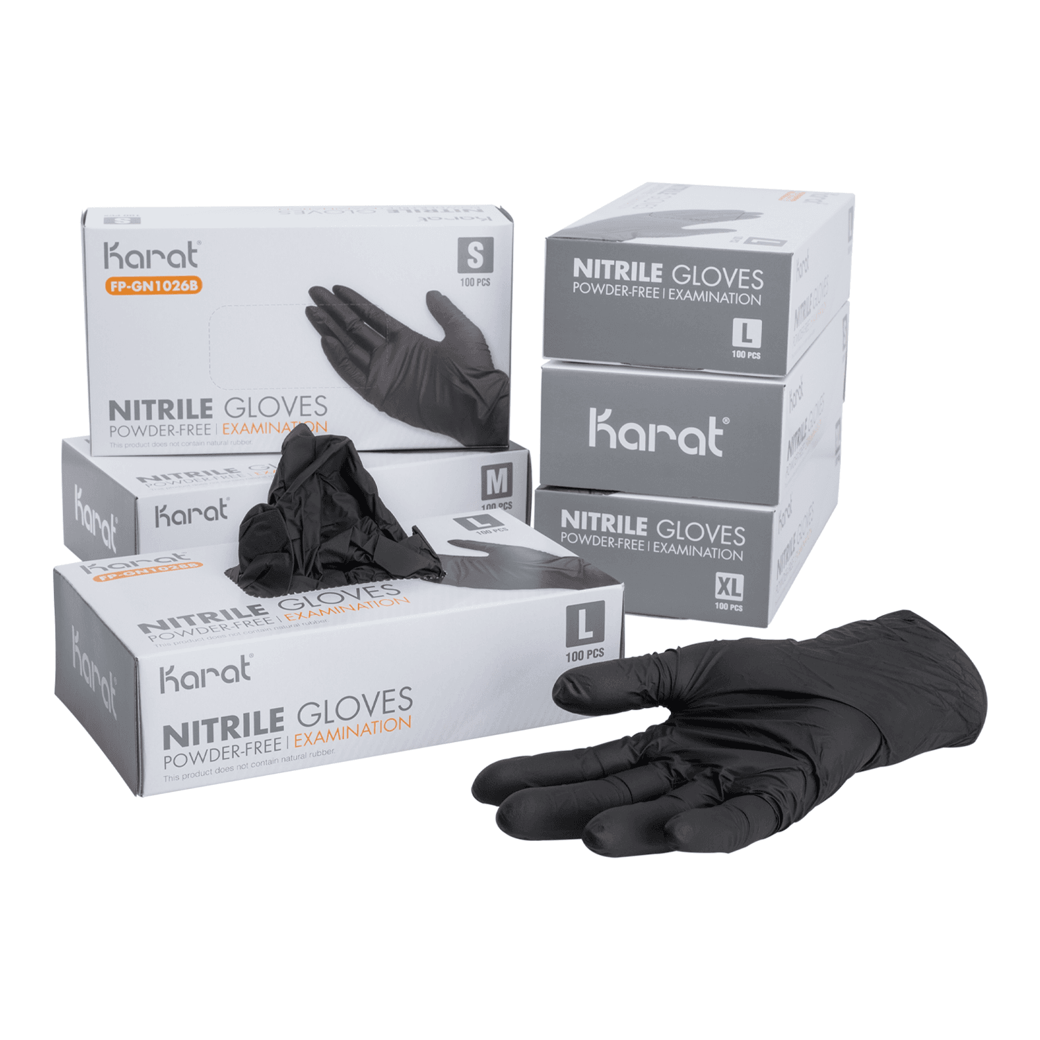 [1,000 ct] Nitrile Gloves | Latex-Free | Powder-Free | Black | Large