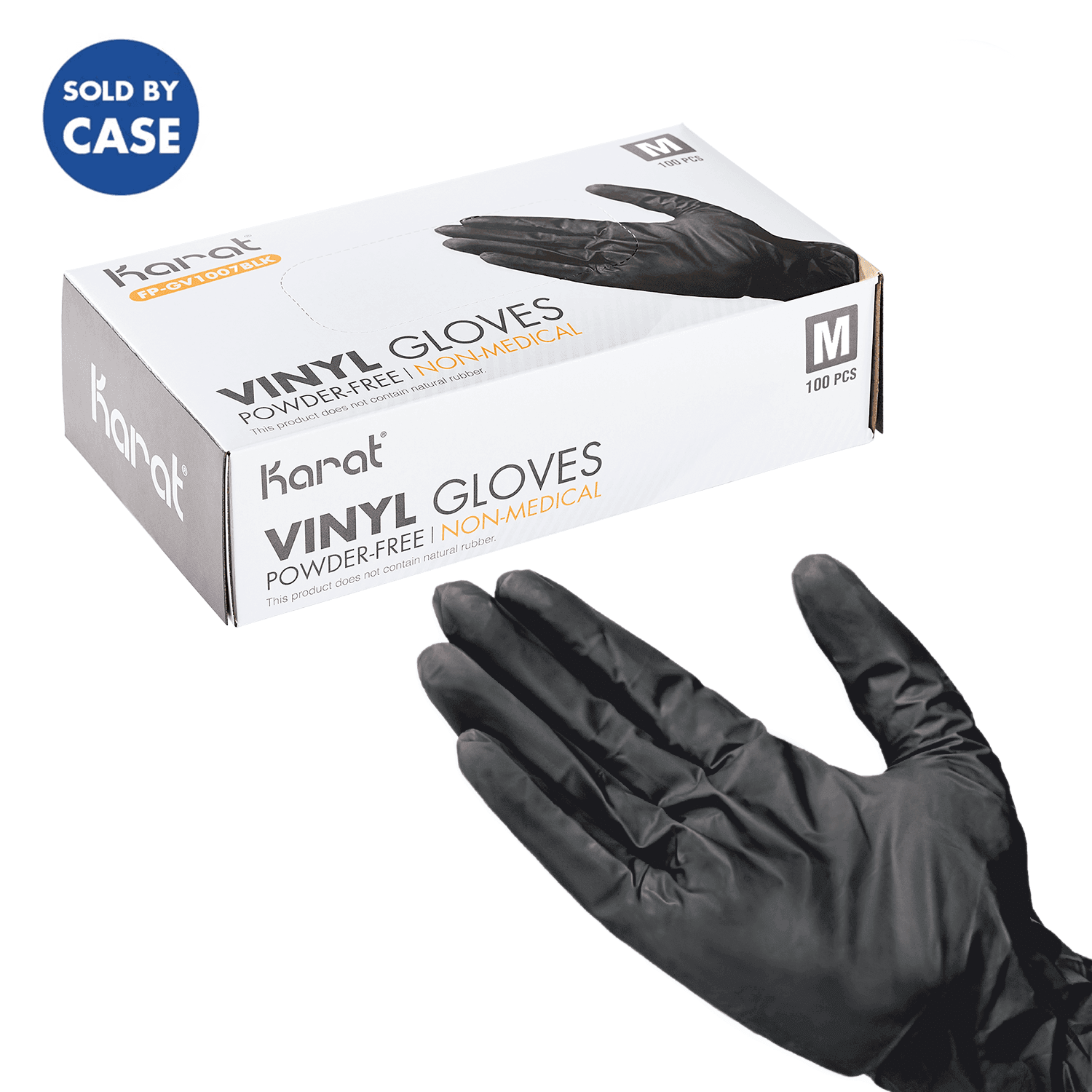 [1,000 ct] Vinyl Gloves | Latex-Free | Powder-Free | Black | Medium