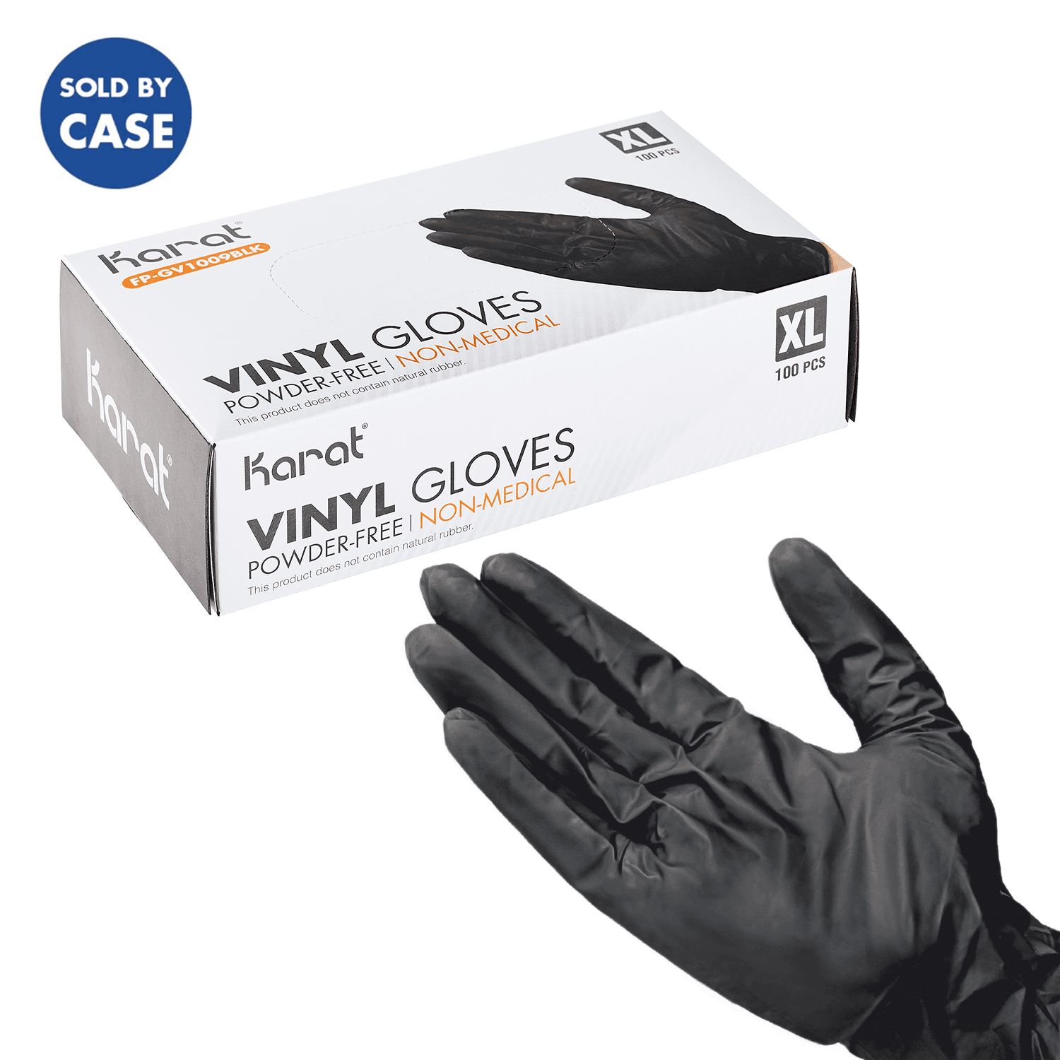 [1,000 ct] Vinyl Gloves | Latex-Free | Powder-Free | Black | X-Large