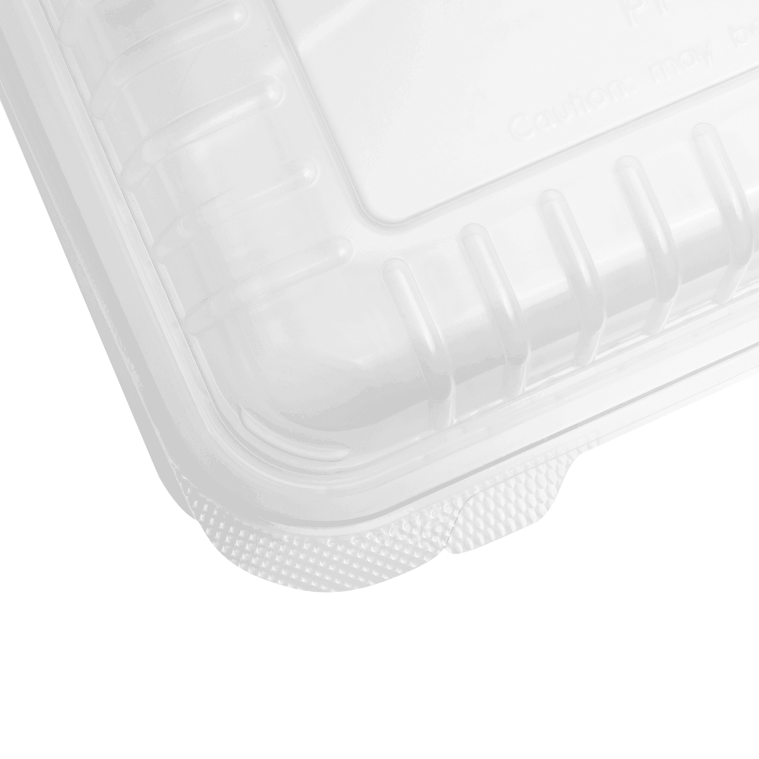 Karat 8'' x 8'' PP Plastic Hinged Container, 3 Compartments - 250 pcs