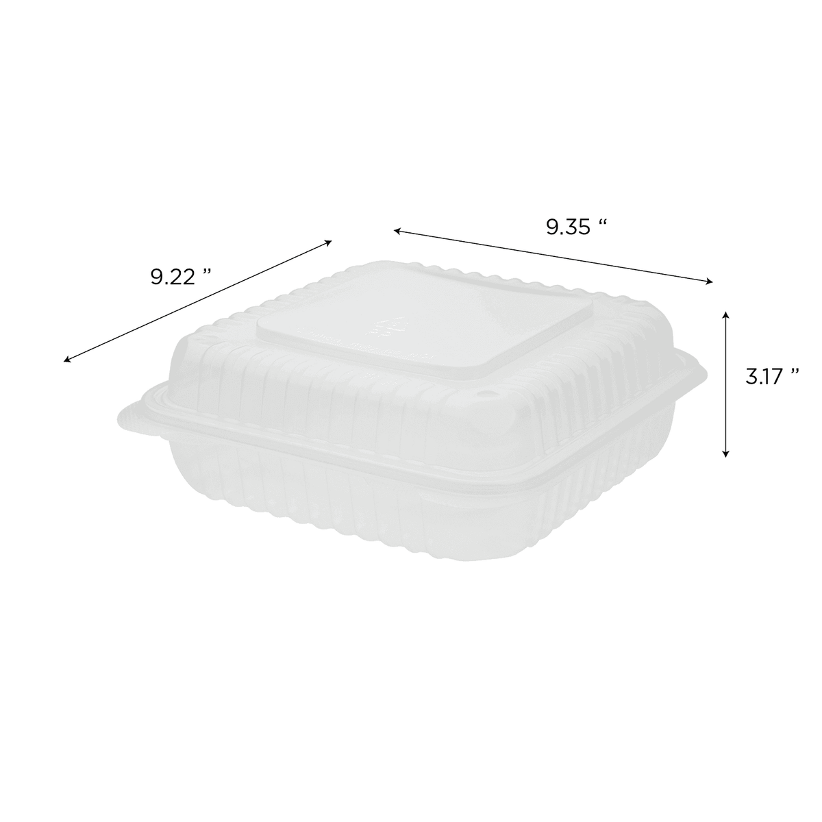 [200 ct] 9'' x 9'' Hinged Food Containers | PP | Clear – LollicupStore