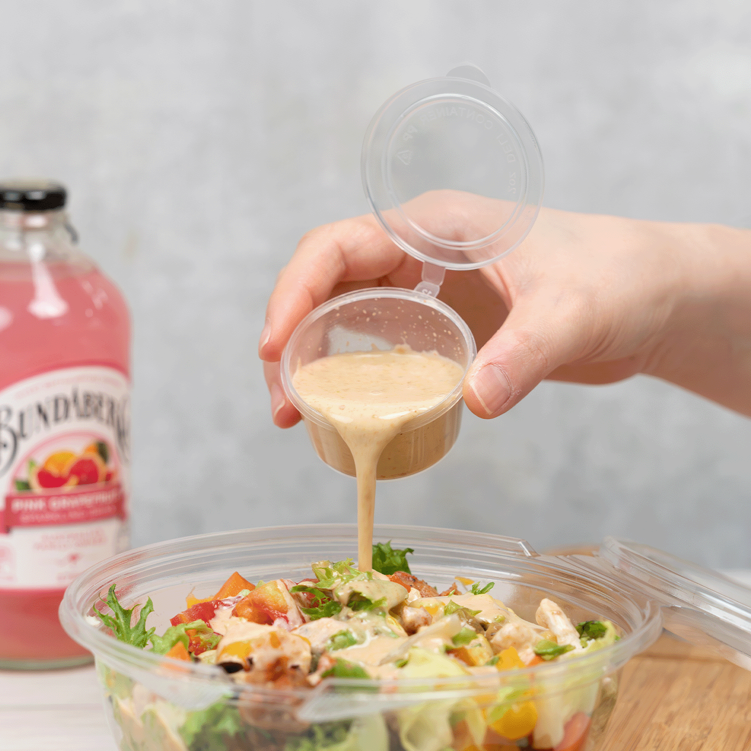 [1,000 ct] 2 oz PP Hinged Portion Cup, Clear