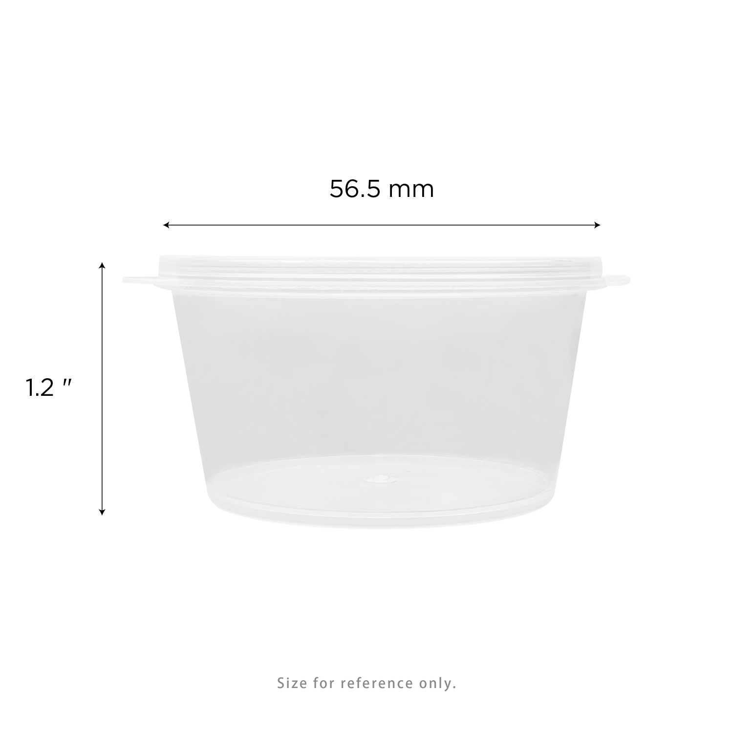 [1,000 ct] 2 oz PP Hinged Portion Cup, Clear