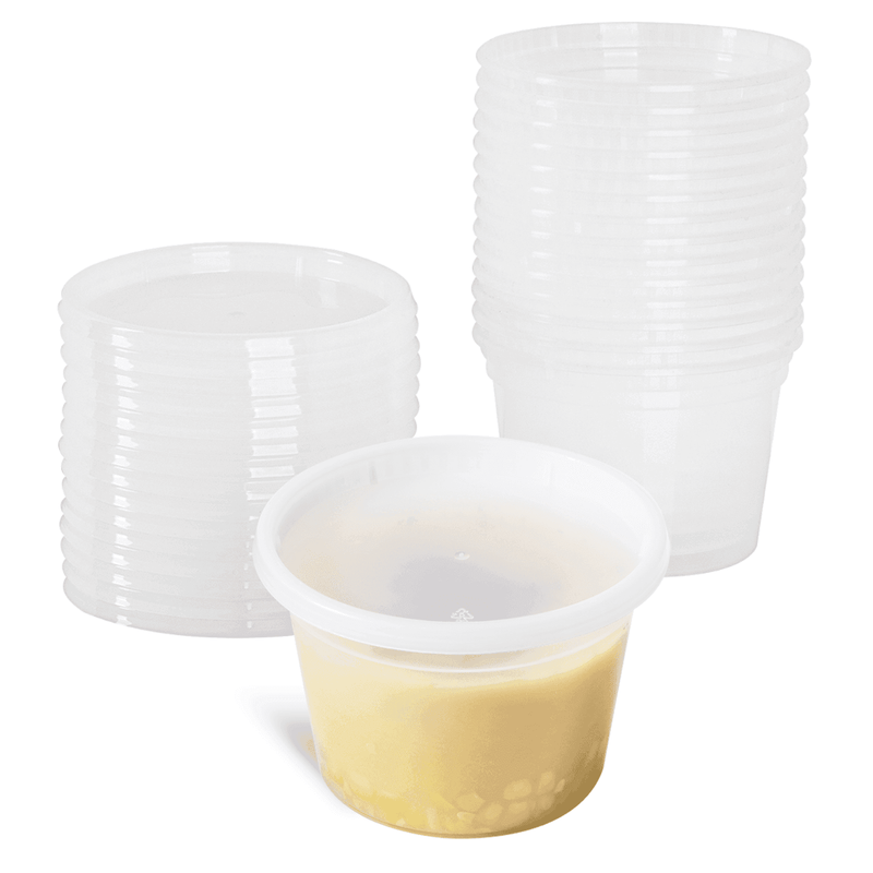 Karat 32 oz Black PP Injection Molded Round Deli Containers with Lids - 240 Sets