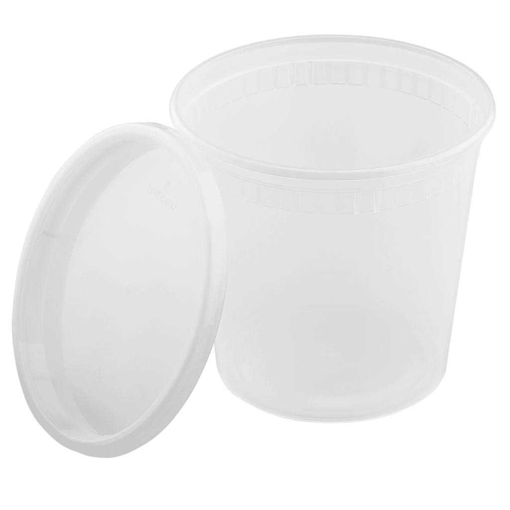 Ciao! 24oz Polypropylene Injection Molded Soup-Deli Container with Lid, Microwavable and BPA Free (240/240 Combo Pack)