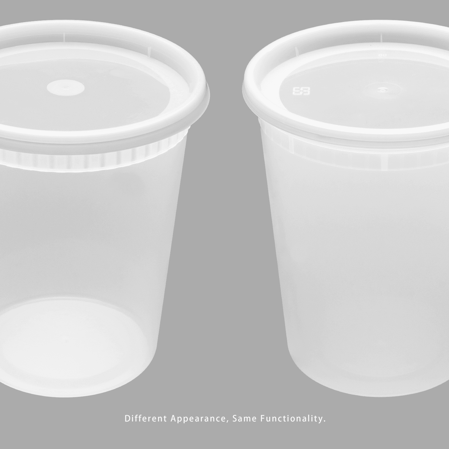 [240 sets] 32 oz Deli Containers with Lids | Injection Molded PP | Clear