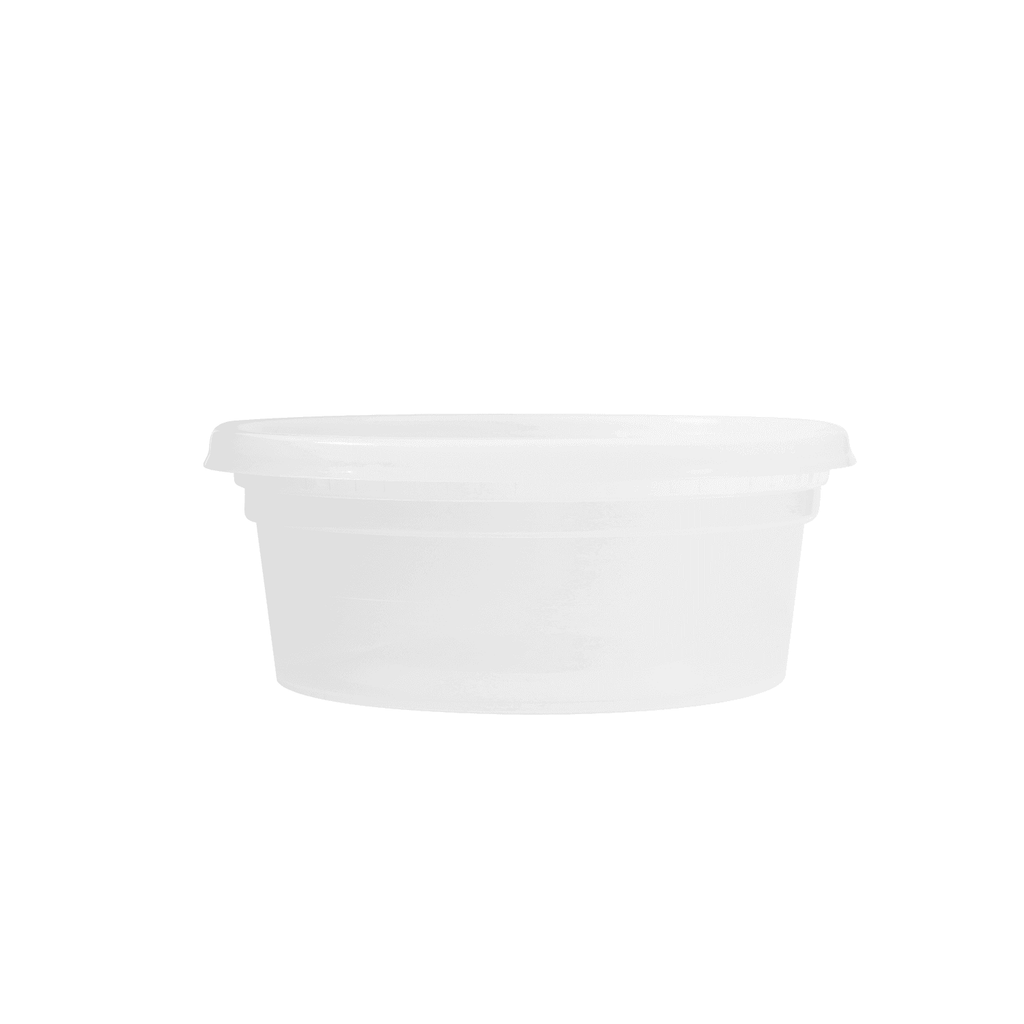 Karat 8 oz. PP Plastic Injection Molded Microwavable Round Deli Container &  Lid