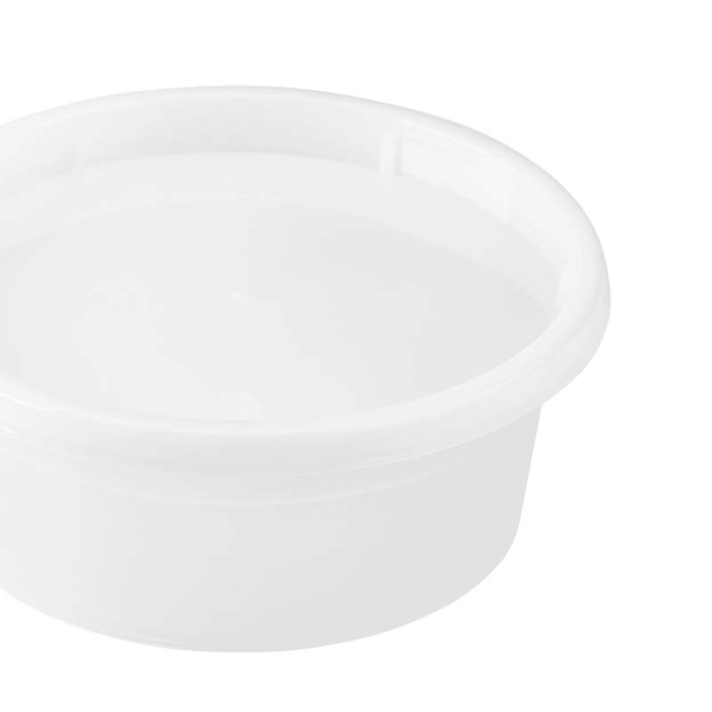 240-Case) 8 oz Microwavable Clear Round Plastic Deli Food