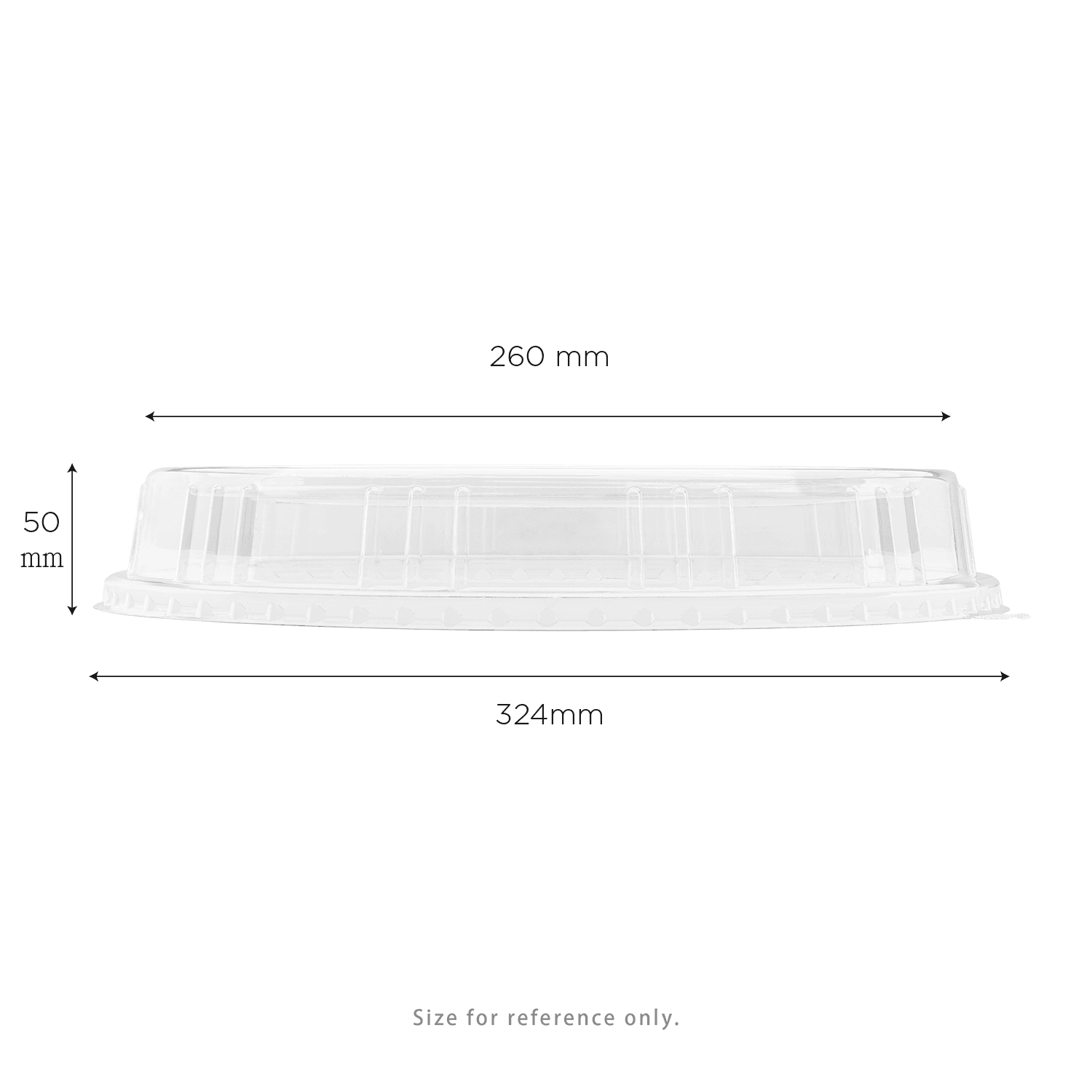 [200 ct] 12.5" x 10" Disposable Dome Lids for Oval Bagasse Plates | PET