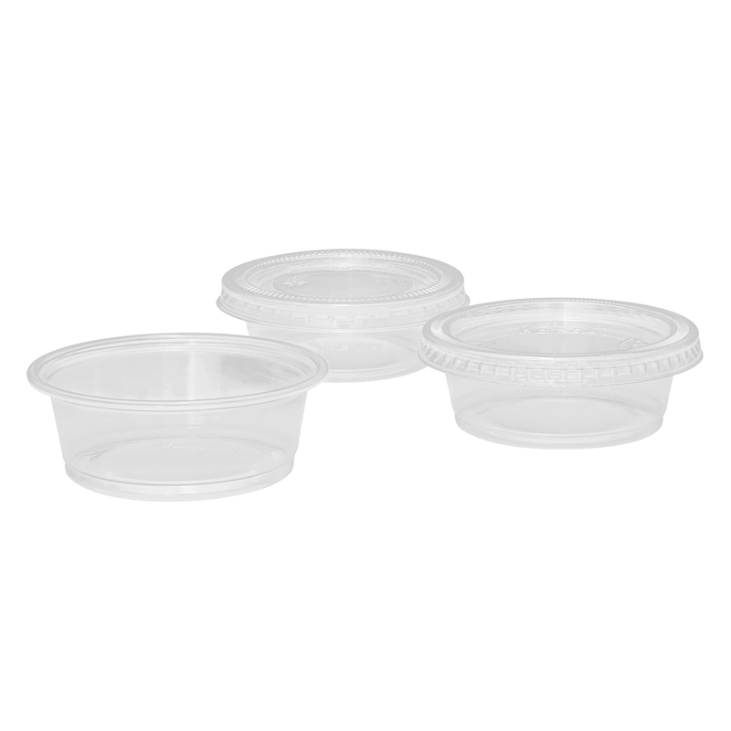 250 Pack] 2 oz Portion Cups with Lids- Small Condiment Containers