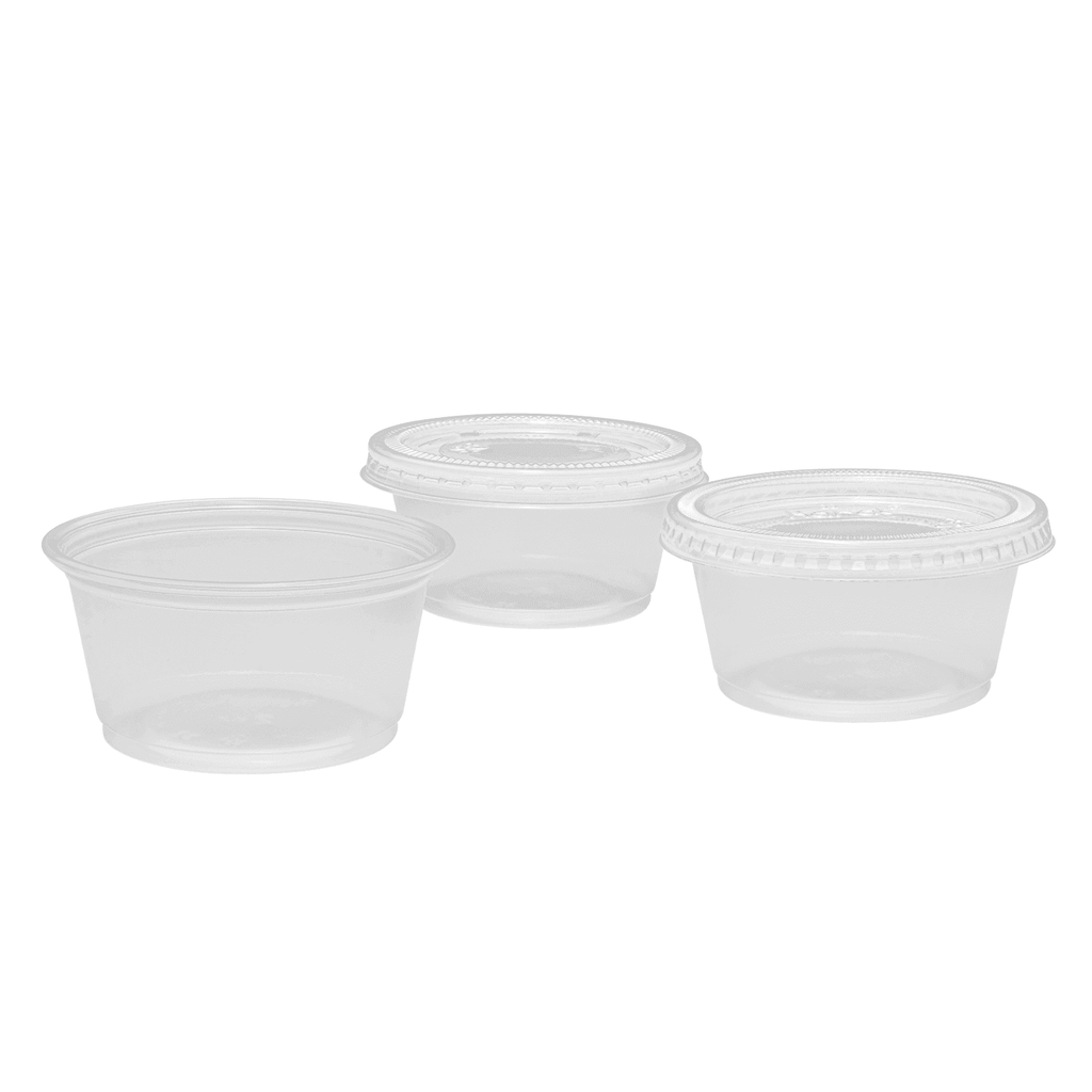 2 oz Clear Portion Cups with Lids (288/Case) - $35.28/case