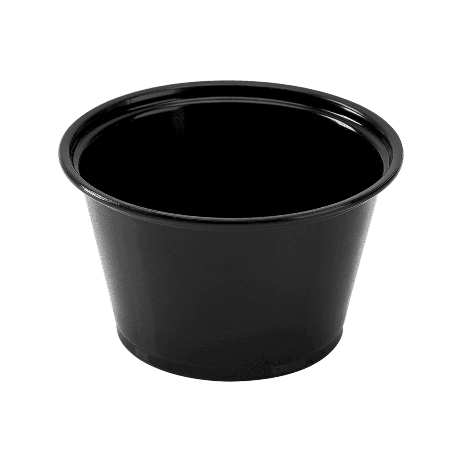 Karat 4 oz PP Plastic Portion Cups, Black - 2,500 pcs