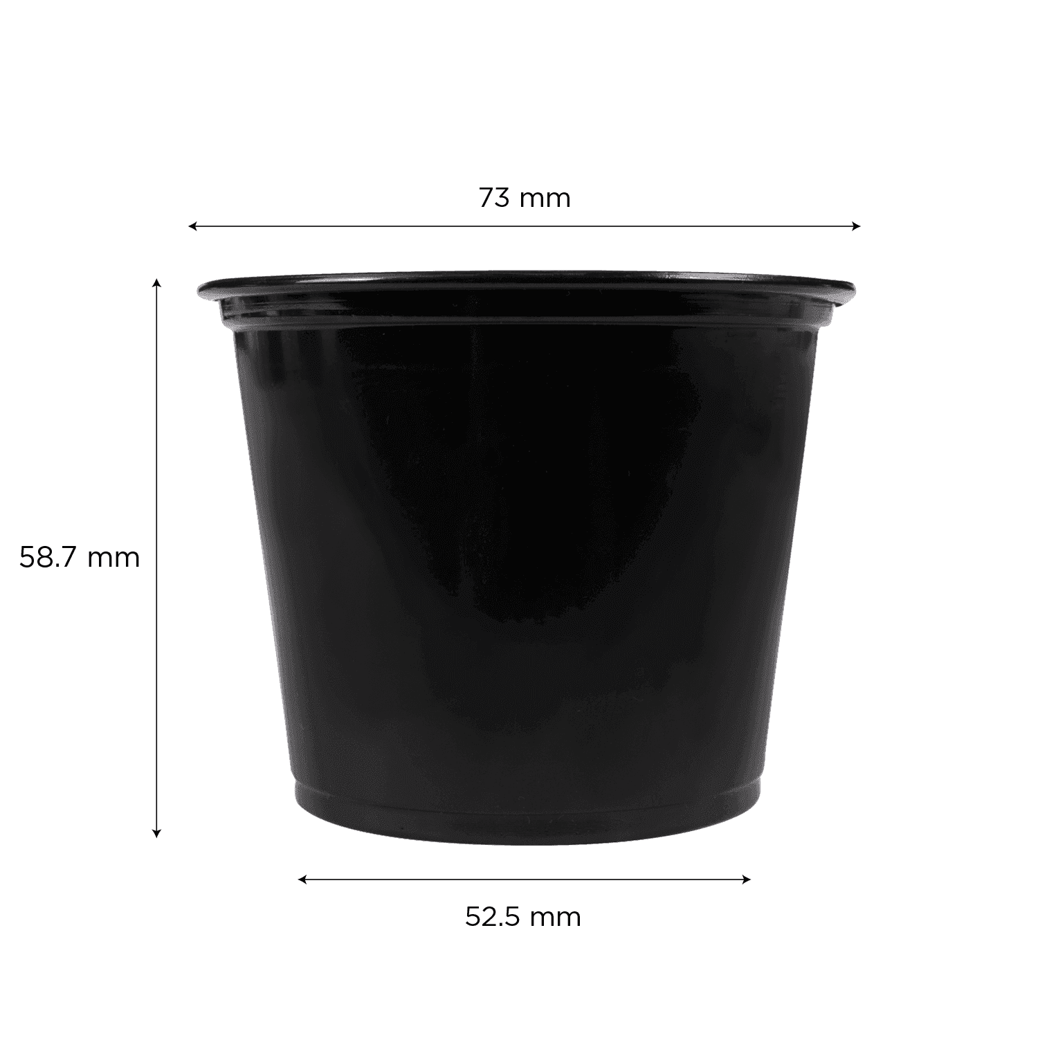 Karat 5.5 oz PP Plastic Portion Cups with dimensions