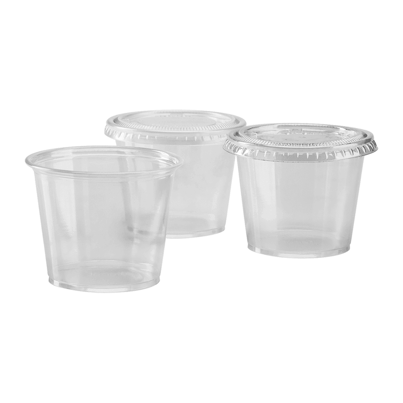 Comfy Package [Case of 1,000] 5.5 oz. Plastic Disposable Portion Cups with  Lids, Souffle Cups - clear