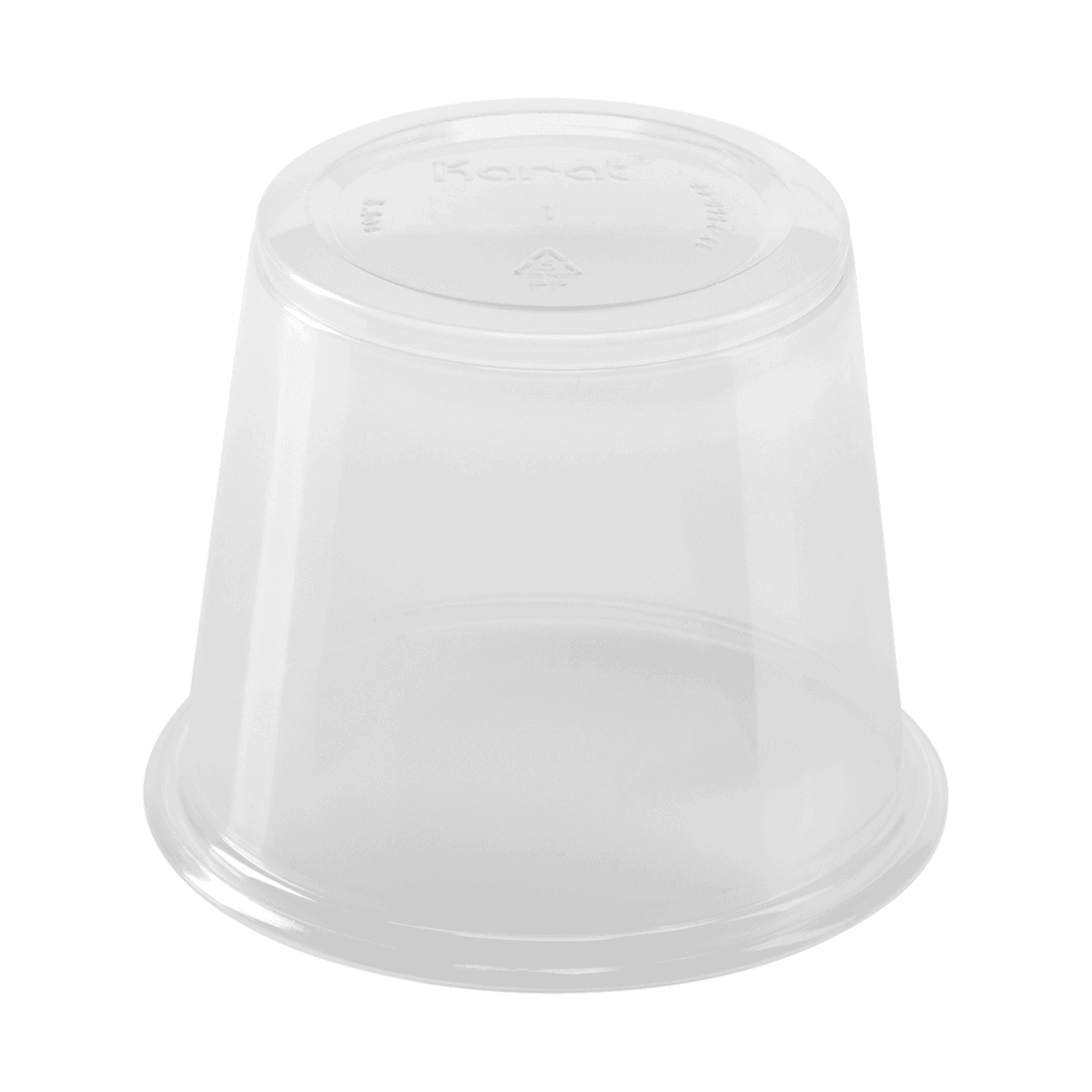 Clear Karat 5.5 oz PP Plastic Portion Cup upside down