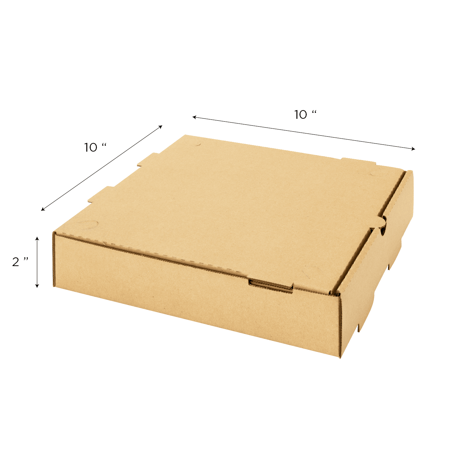 [50 ct] Corrugated Pizza Box, 10''x10''x2'', Kraft