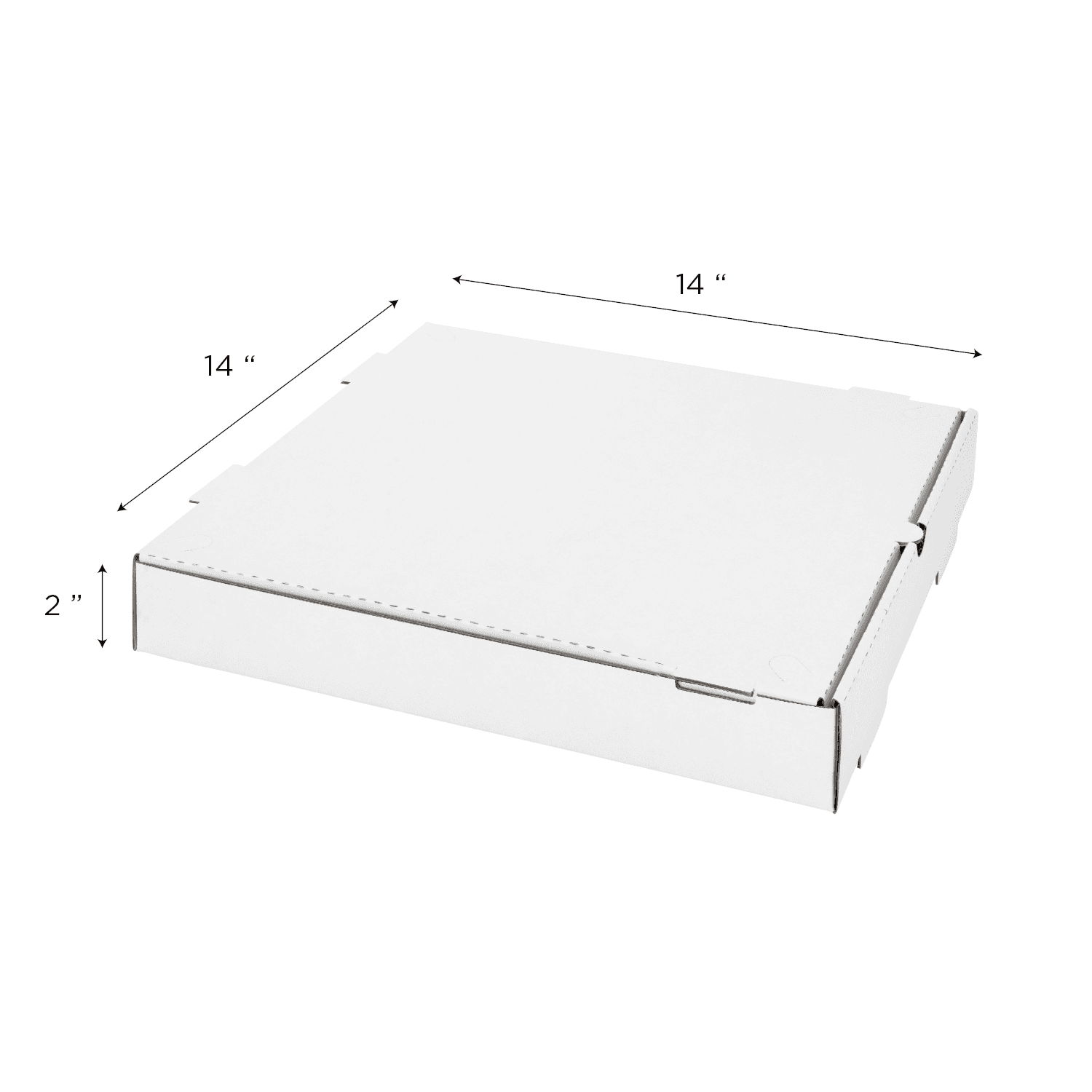 [50 ct] Corrugated Pizza Box, 14''x14''x2'', White – LollicupStore