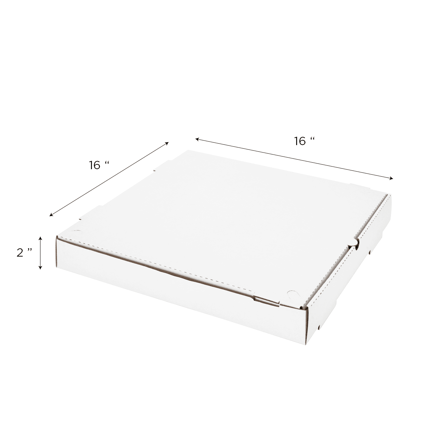 Karat Corrugated Pizza Box, 16''x16''x2'', White - 50 pcs