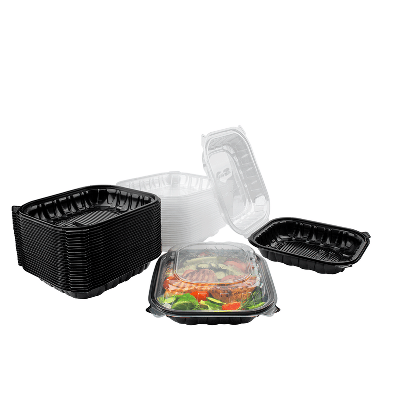 Karat 8x 8 Premium PP Hinged Container - 150 Pcs