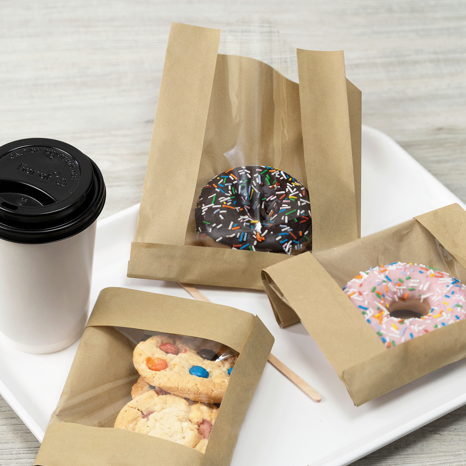 [1000 ct] Pastry Paper Bag with Window