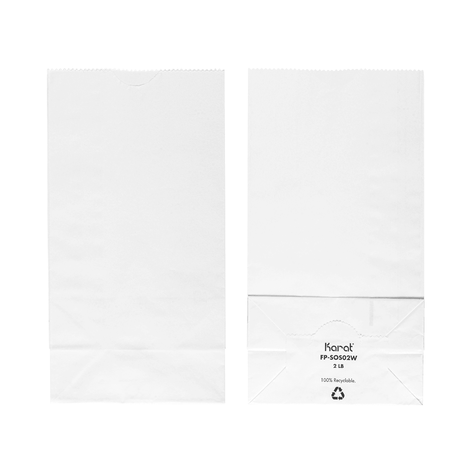 [2,000 ct] 2 lb Paper Bag, White