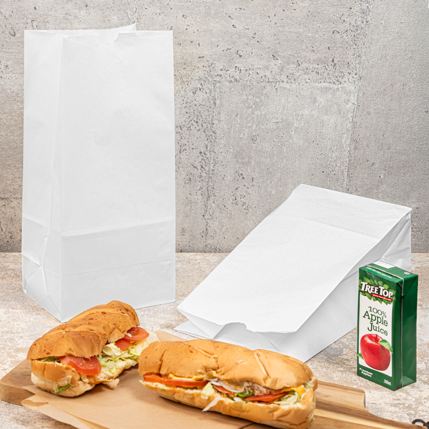 [1,000 ct] 8 lb Paper Bag, White