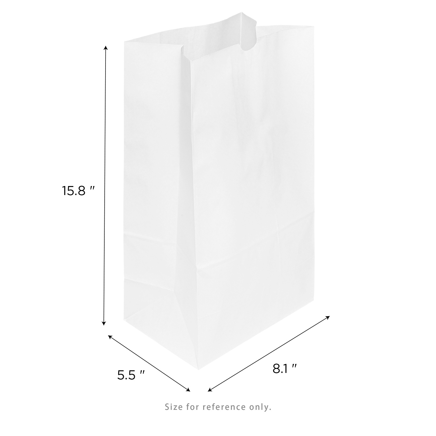[500 ct] 20 lb Paper Bag, White