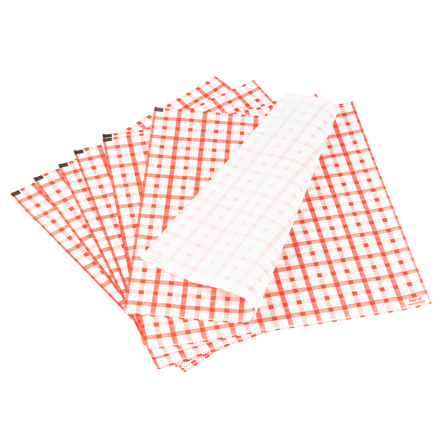[5,000 sheets] 12" x 12" Grease Resistant Deli Wrap / Paper Liner Sheets, Shepherd's Check Red Pattern