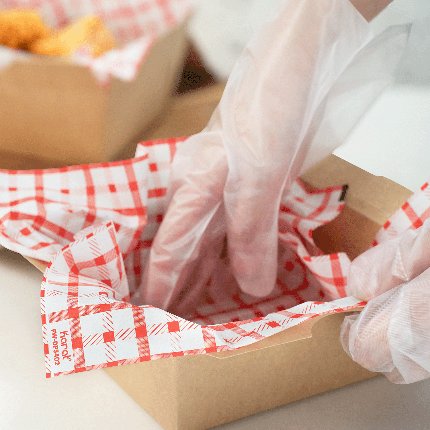 [5,000 sheets] 12" x 12" Grease Resistant Deli Wrap / Paper Liner Sheets, Shepherd's Check Red Pattern