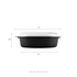 16oz PP Microwaveable Oval Food Container with Clear Lid, Black - 150 sets