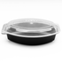 32oz PP Microwaveable Oval Food Container with Clear Lid, Black - 150 sets