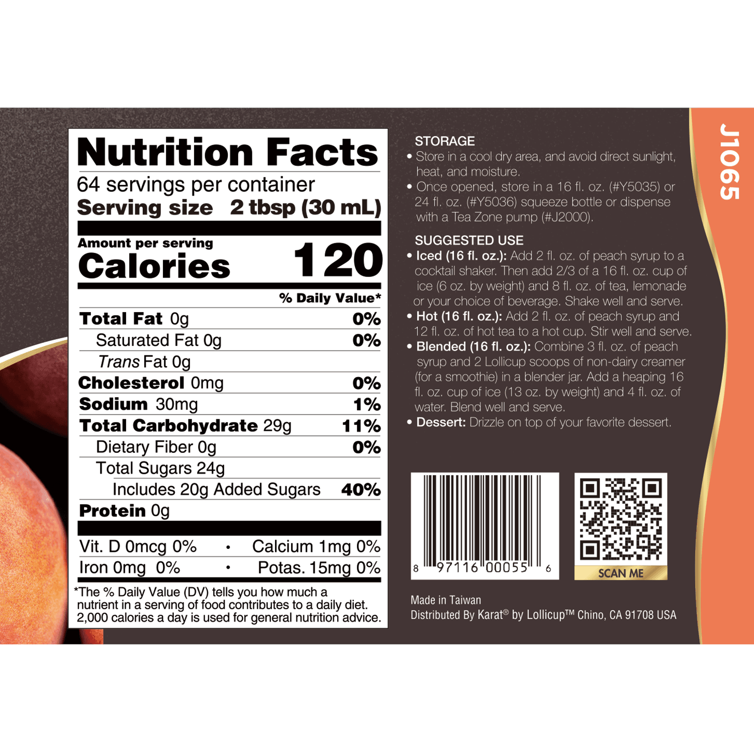 Peach Syrup - Bottle (64oz) – LollicupStore Peach Syrup - Bottle (64oz) – LollicupStore