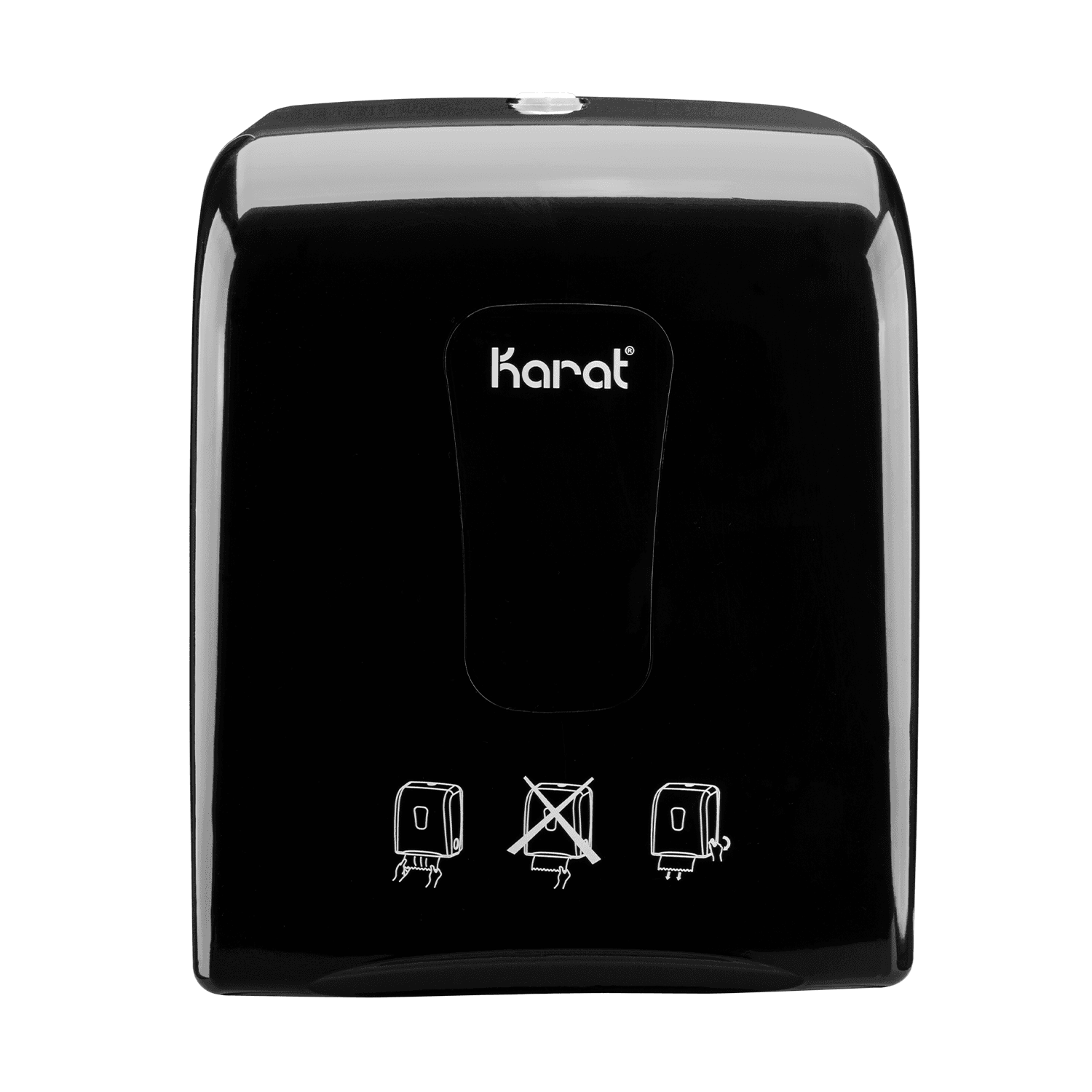 Karat Auto-Cut Roll Towel Dispenser, Black - 1 unit