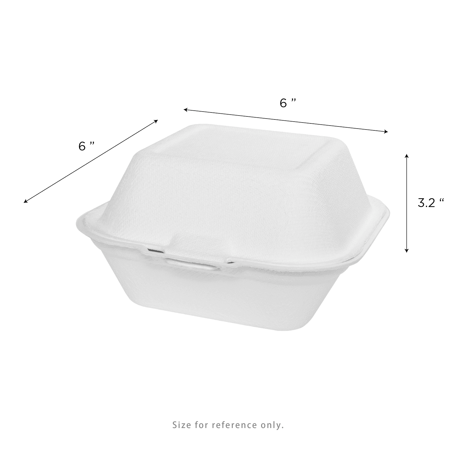Karat Earth 6''x6'' Molded Fiber Hinged Containers, PFAS Free, White - 500 pcs